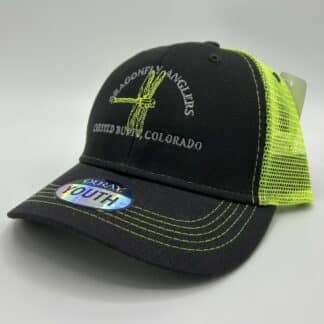 Dragonfly Anglers Youth Trucker Hat- Neon Green