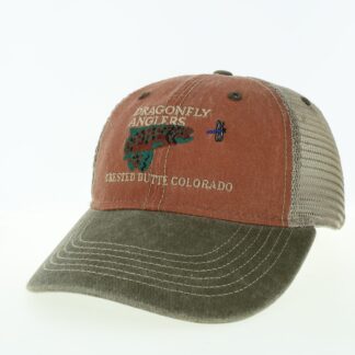 Dragonfly Anglers Vintage Trucker Hat- Rust