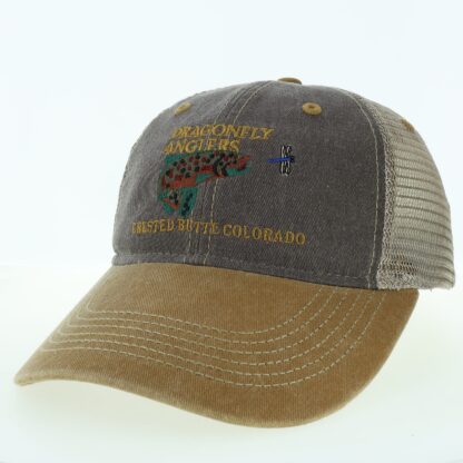 Dragonfly Anglers Vintage Trucker Hat- Khaki/Brown