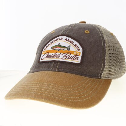 Dragonfly Anglers Vintage Trucker Hat w/ Patch- Khaki/Brown