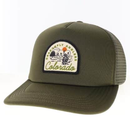 Dragonfly Anglers Foam Trucker Hat- Olive